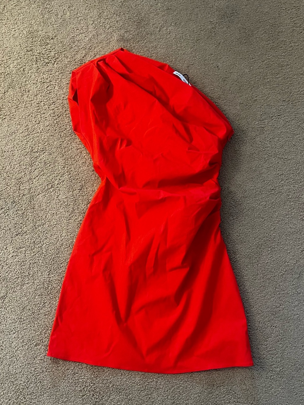 Mango One-Shoulder Red Cocktail Dress NWT